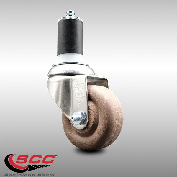 3 Inch 316SS High Temp Glass Filled Nylon 1-1/2 Inch Expanding Stem Caster SCC